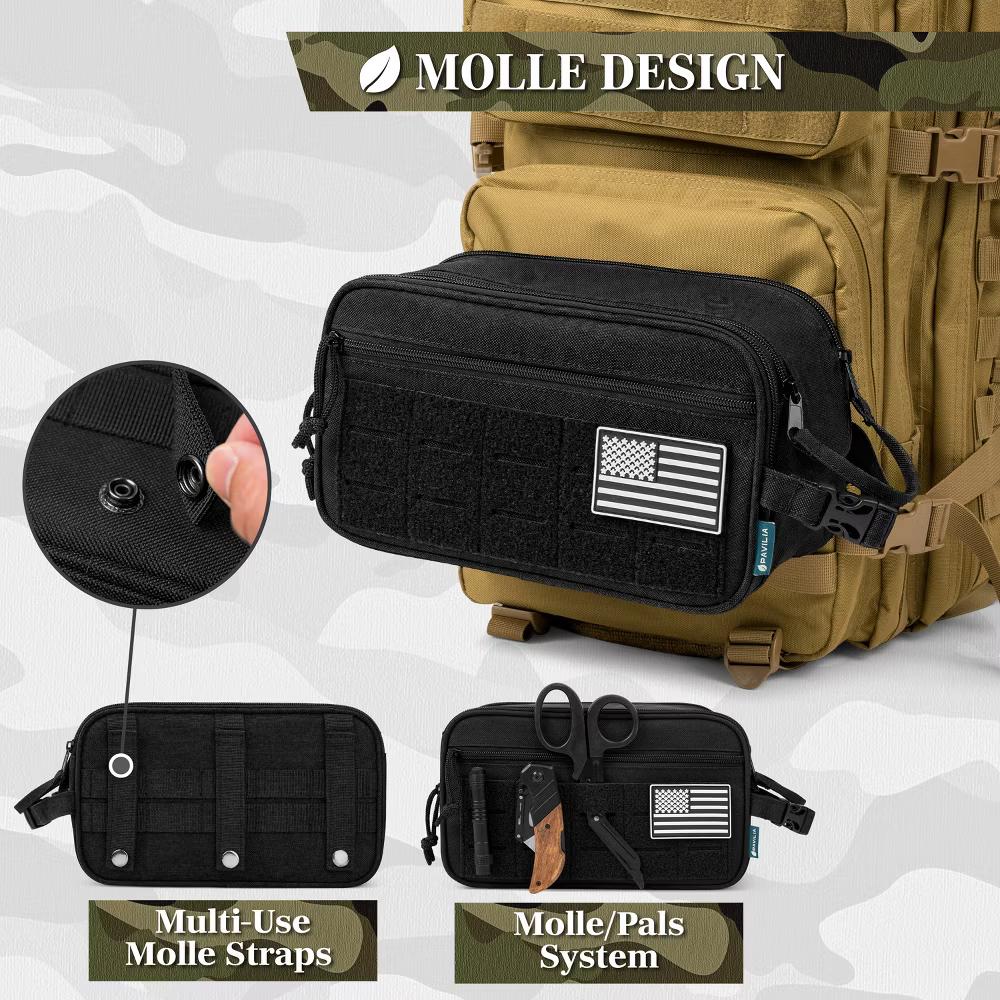 Tactical Toiletry Bag for Men, Hygiene Travel Bag, Military Dopp Kit, Water Resistant Molle Pouch, Shaving Grooming Organizer Case - Image 42