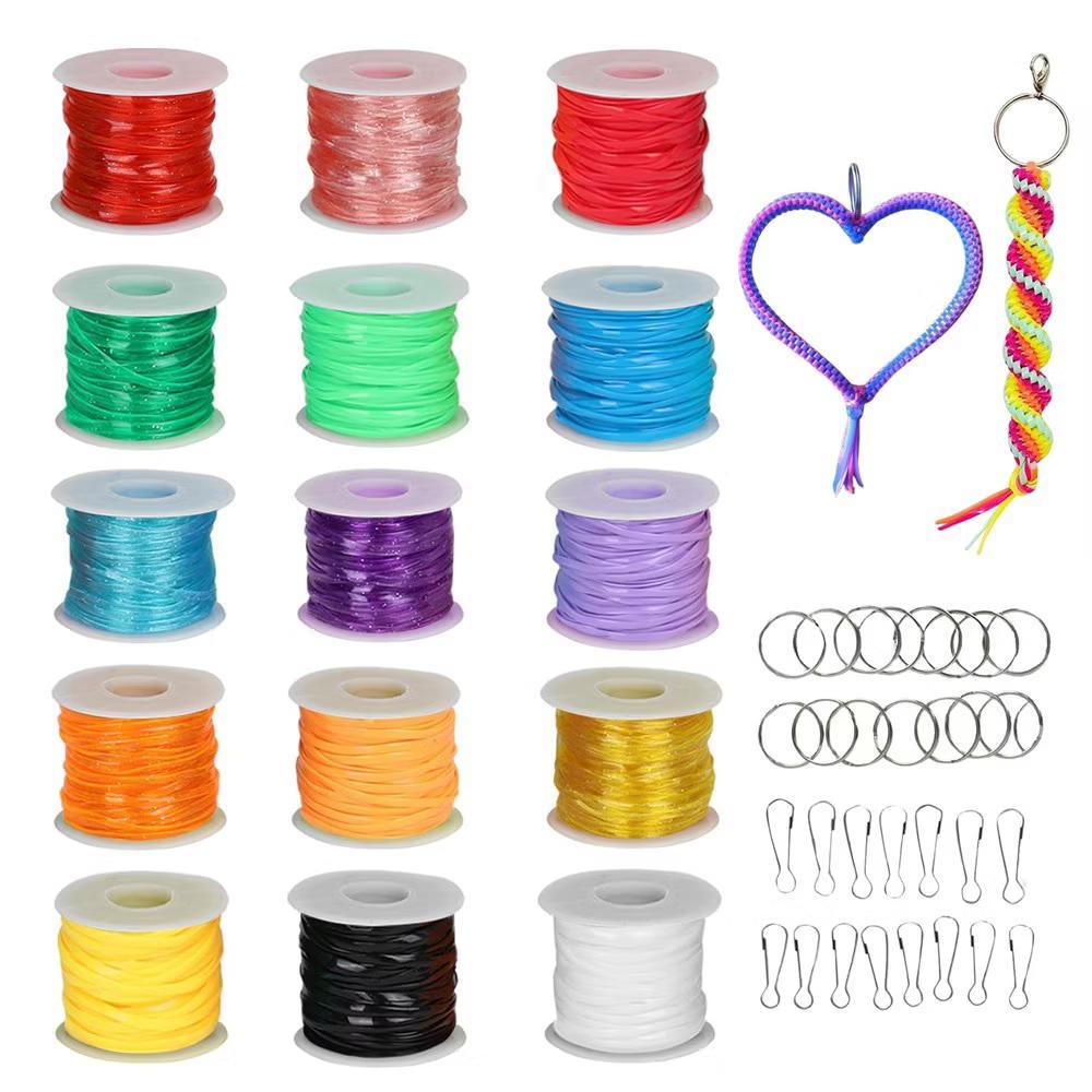Darice Lanyard String Kit - 15 Pack Plastic Gimp String.