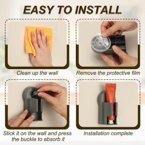Electric Toothbrush Holder, Wall Mounted Plastic Toothbrush Organizer 2 Pcs