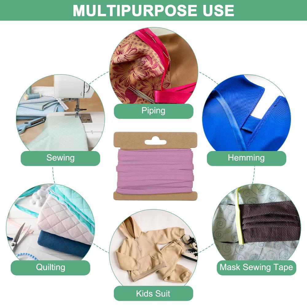 Cotton Durable Washable Double Fold Bias Tape Bias Tape 1 Pc - Image 47