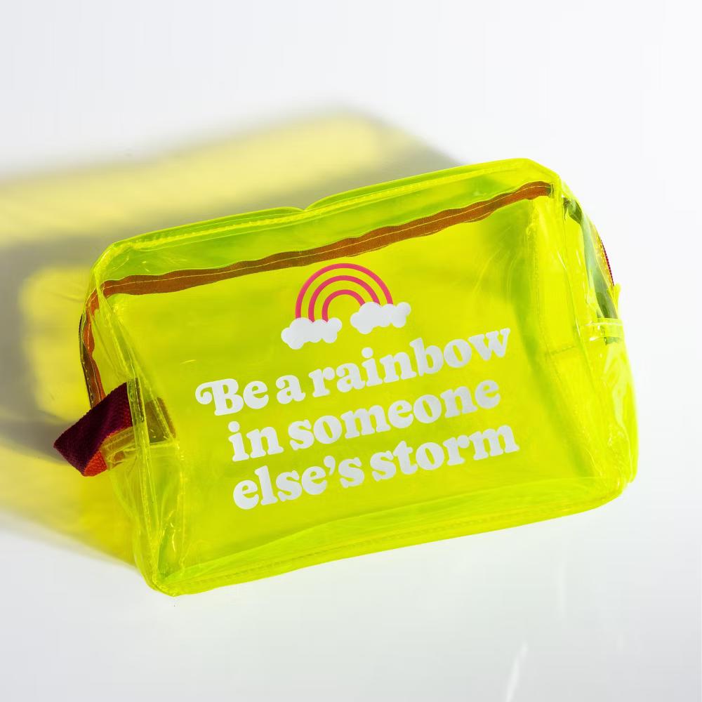 Totalee Gift Be A Rainbow Clear Travel Bag Plastic Yellow zip wallets - Image 3