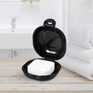 Travel Portable Soap Box 3.58"x3.46"x1.69" 2Pcs