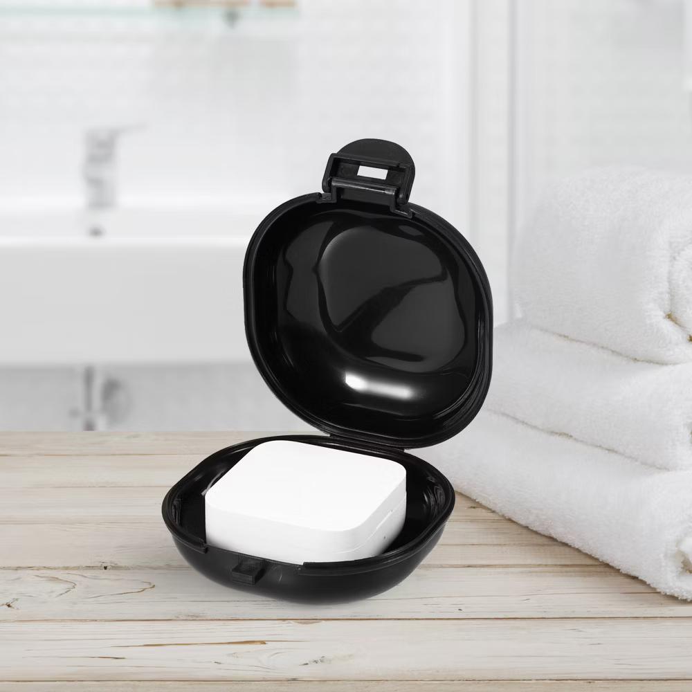 Travel Portable Soap Box 3.58"x3.46"x1.69" 2Pcs
