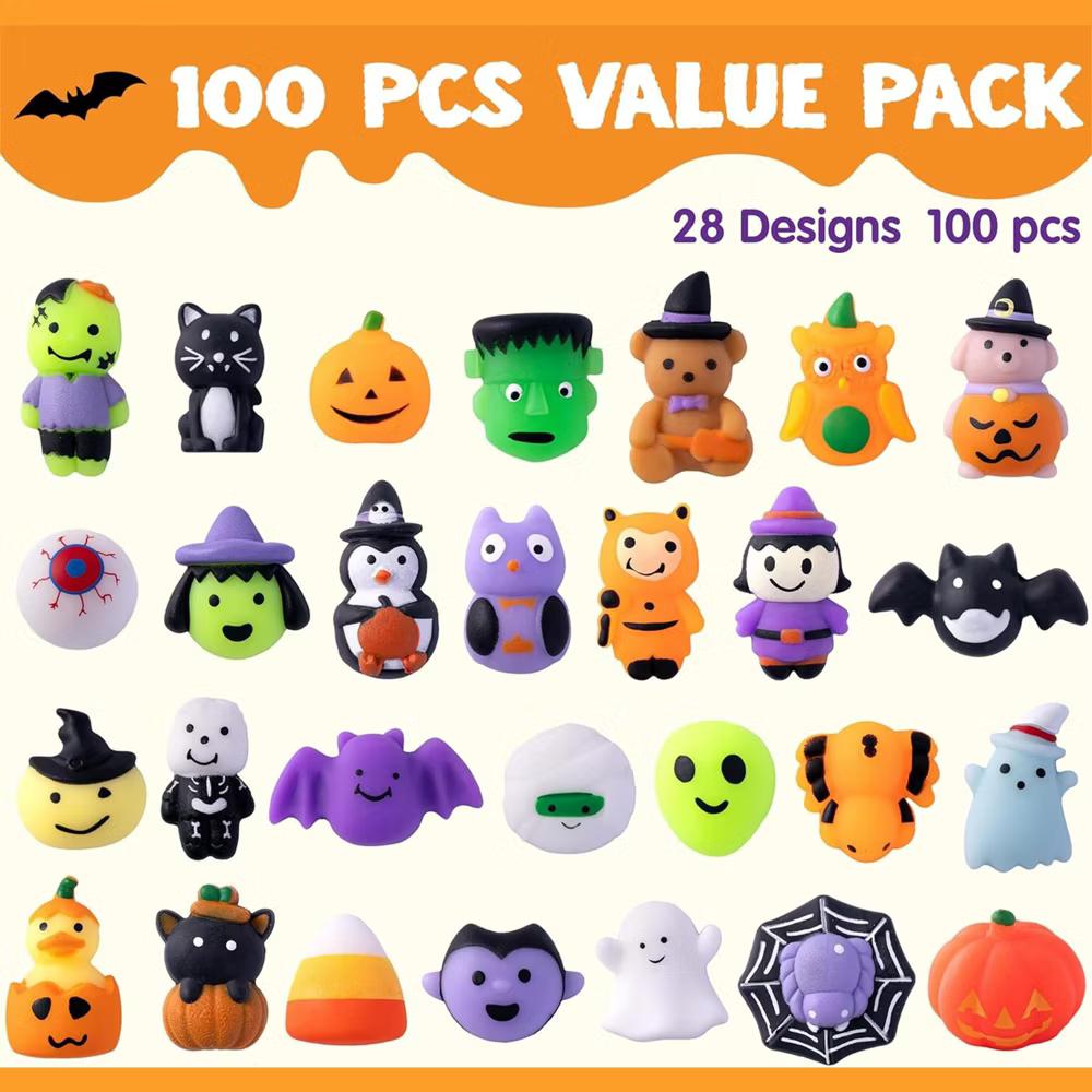 24/100Pcs Halloween Squishy Toys Kits Halloween Party Favors Trick-or-Treat Goodie Bag Filler Boys & Girls Birthday Gifts School Classroom Prize - Image 5
