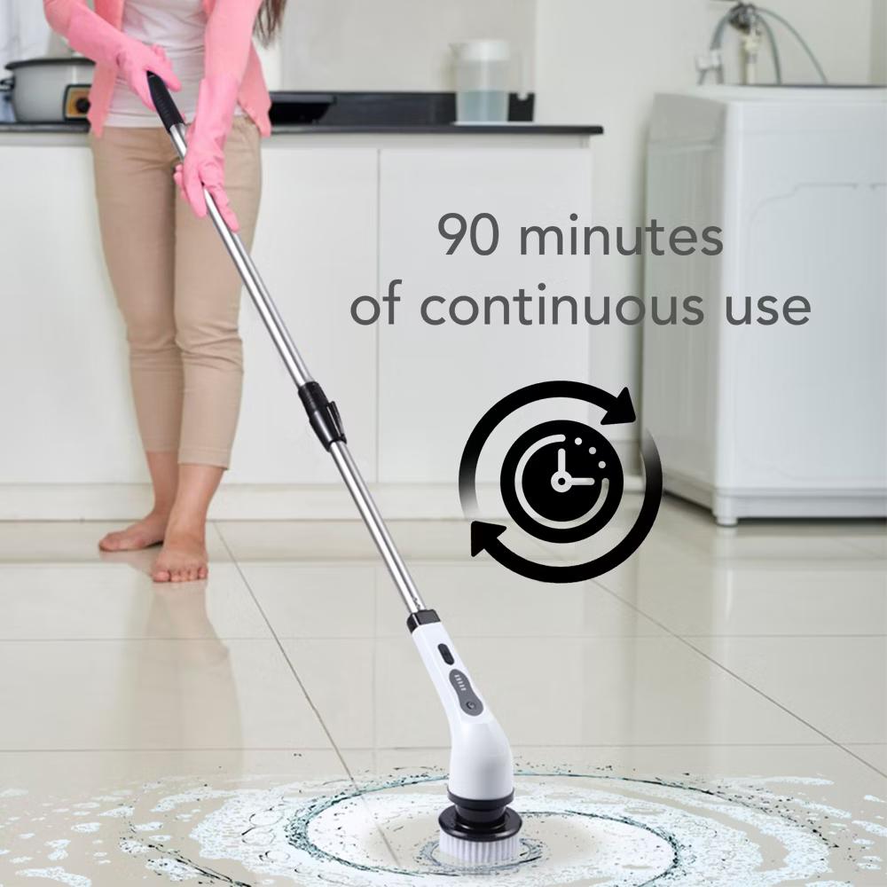 HOM Electric Spin Scrubber - Wireless Electric Cleaning Brush with 9 Brush Heads, 2 Speed Settings, For Bathrooms, Windows, Cars - Image 2