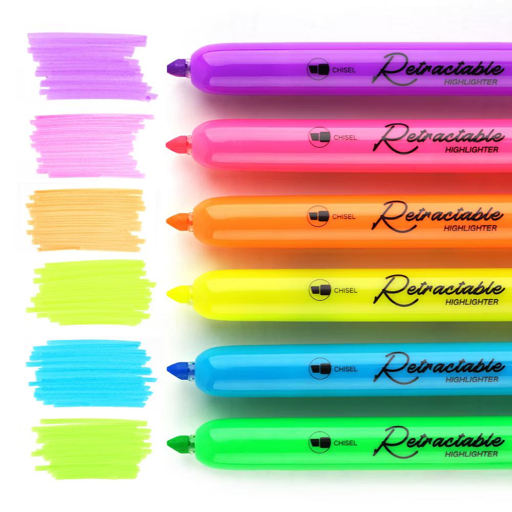 Retractable Highlighters, Neon Colors, 6 Count - Image 5