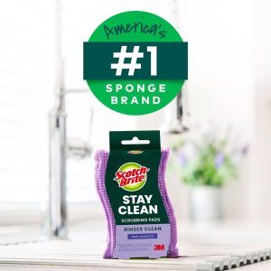 Stay Clean Non-Scratch Multipurpose Scrubbing Pads - 2ct: Microfiber, Reusable