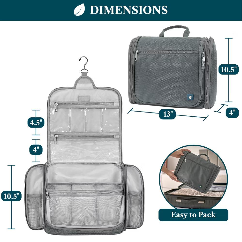 Large Hanging Toiletry Bag, Travel Women Men Cosmetic Organizer, Water Resistant Makeup Accessories Essentials Kit - Image 30