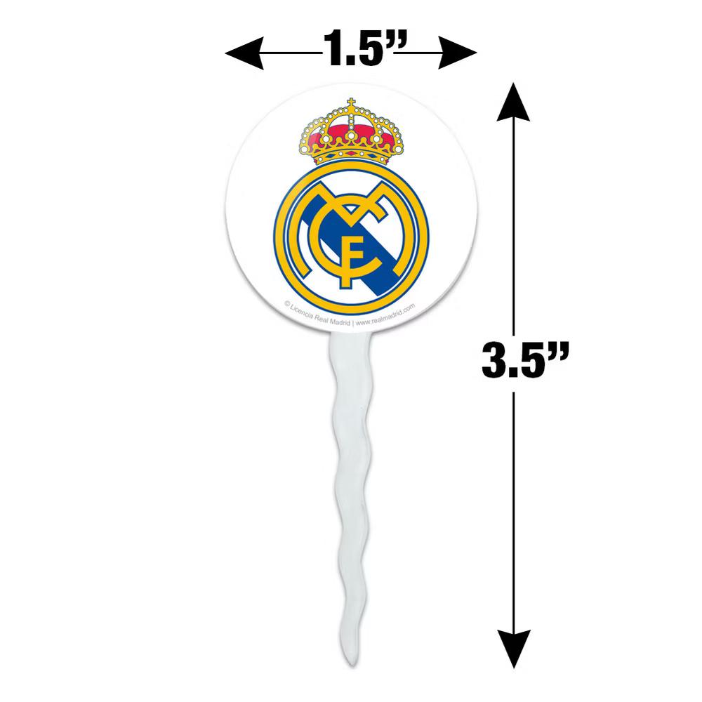 Real Madrid FC Crest Cupcake Picks Toppers Decoration Set of 6 - Image 5