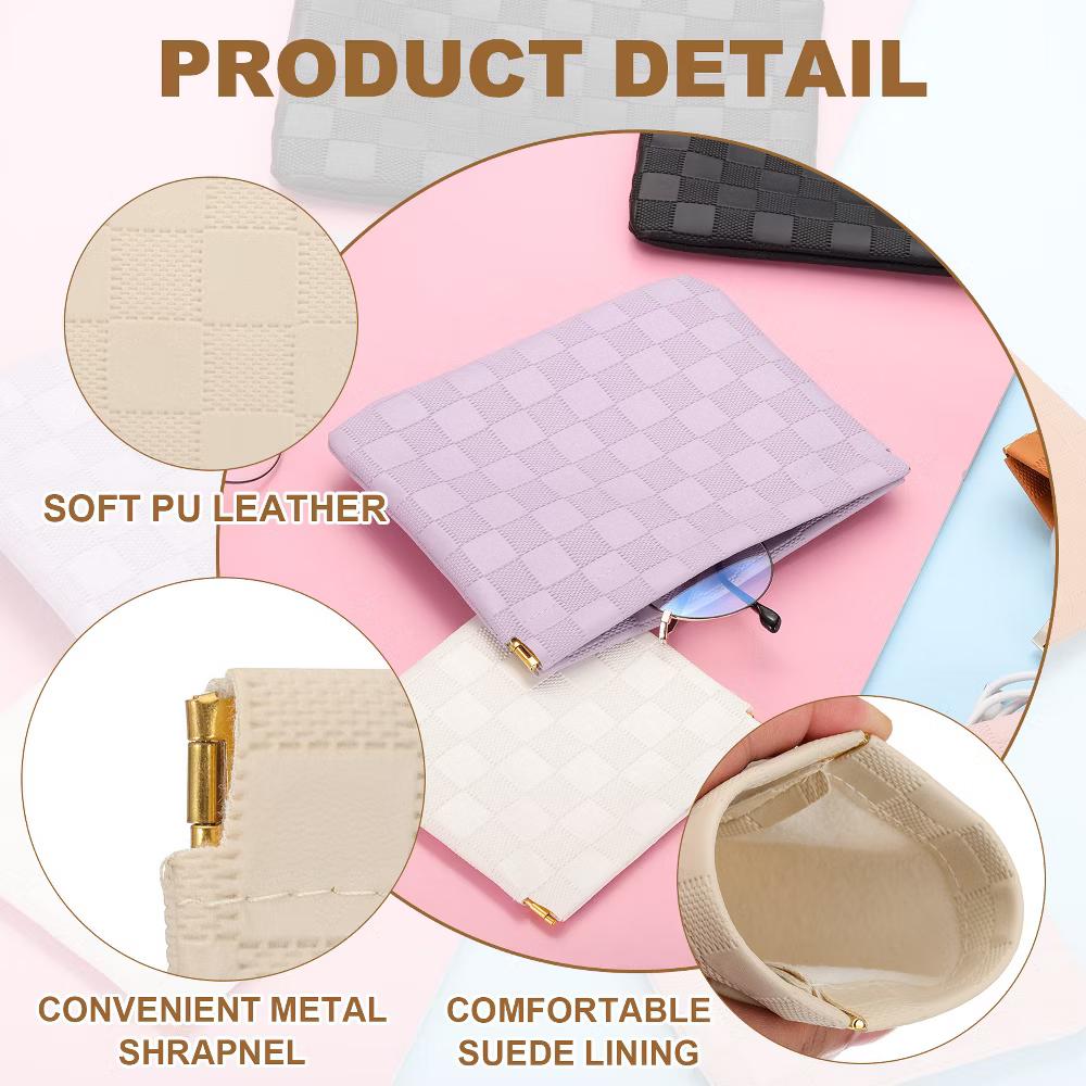 Leather Waterproof Travel Organizing Mini Snap Closure Makeup Pouch - Image 38