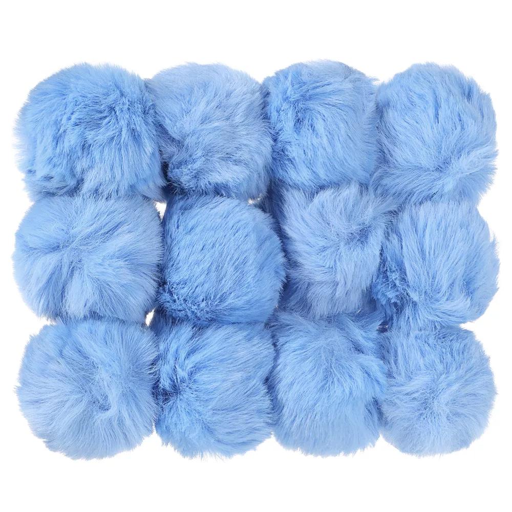 Fluffy Soft Elastic Faux Fur Pom Poms for Hats DIY Scarves Gloves 12 Pcs - Image 7