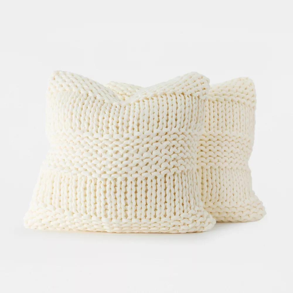 Cozy Chunky Knit Throw Pillow Cover And Pillow Insert - Image 61