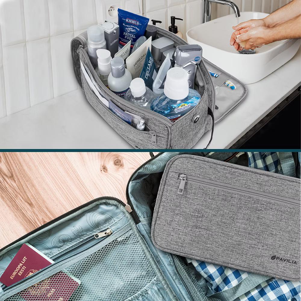 Toiletry Bag for Men, Travel Essentials Shaving Dopp Kit, Water Resistant Cosmetic Makeup Organizer Case - Image 33