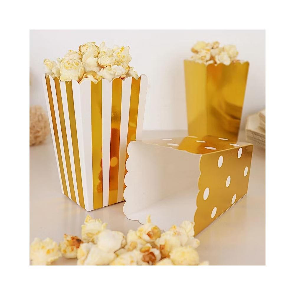 Home Collection 36-Pack White Gold 5" Cardboard Popcorn Style Party Favor Boxes - Image 5