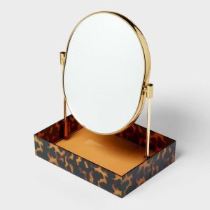 Leopard Print Tray with Gold Mirror