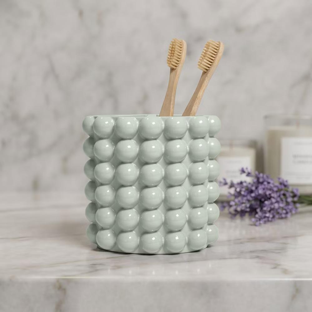 Better Trends Nova Bathroom Accessories Collection Toothbrush Holder 100% Resin with Bubble Pattern for Vanity Decor & Countertop - Image 9