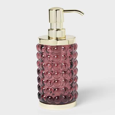 Textured Glass Soap Pump Mulberry - Image 3