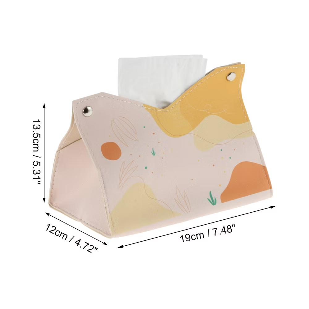 Flower Pattern Tissue Box Cover Orange 1 Pc - Image 2