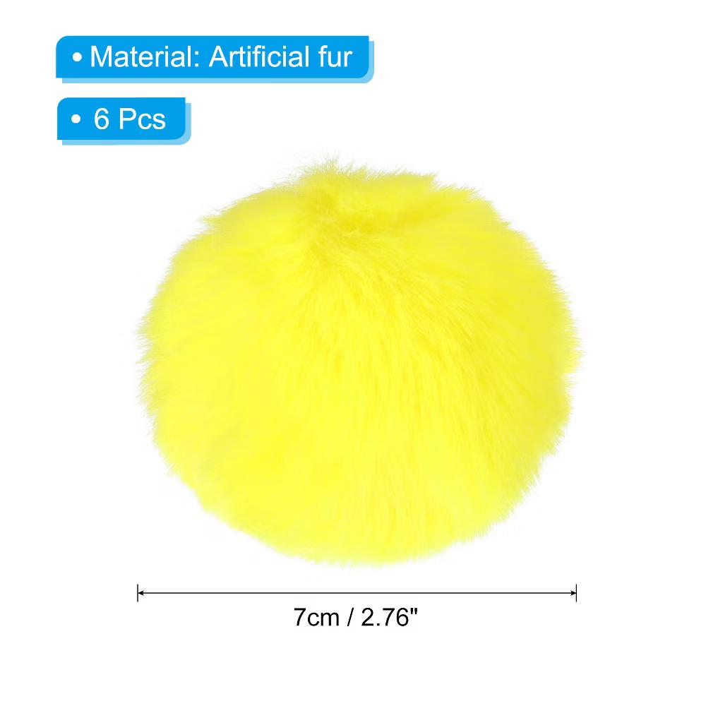 Fluffy Soft Elastic Faux Fur Pom Poms for Hats Scarves Gloves 6 Pcs - Image 33