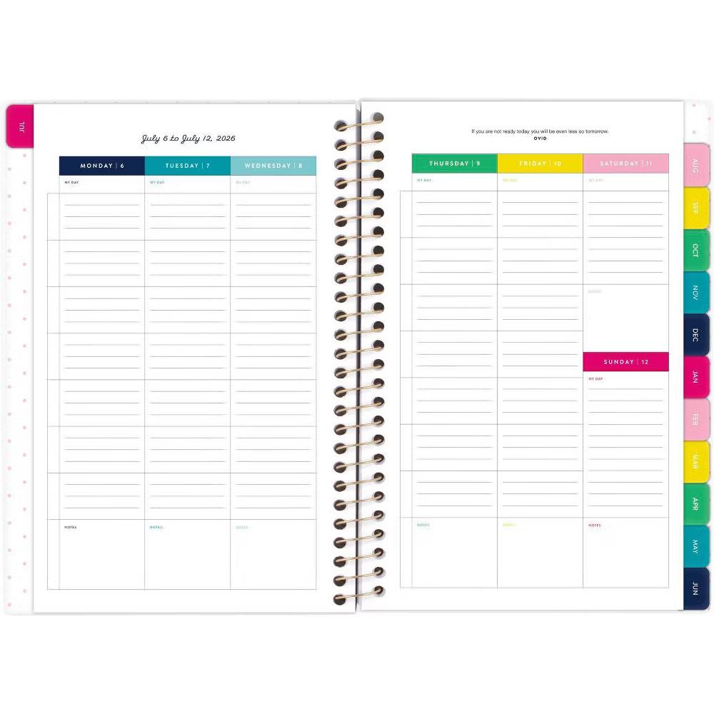 Emily Ley for At-A-Glance 5.375"x8.5" 2026-2027 Weekly/Monthly Small Student Planner Cream Floral - Image 6