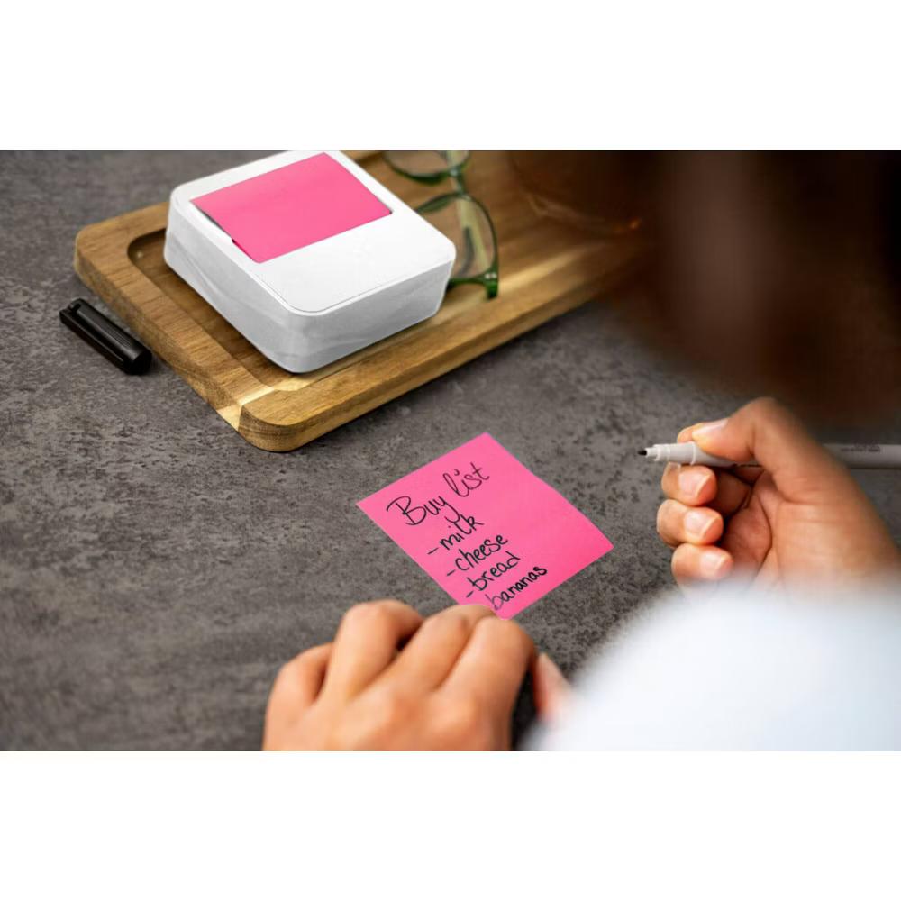 Dispenser Wave White: Plastic Desk Organizer & Note Holder, 3.422" Height, 3.641" Width, 1.25" Depth - Image 4