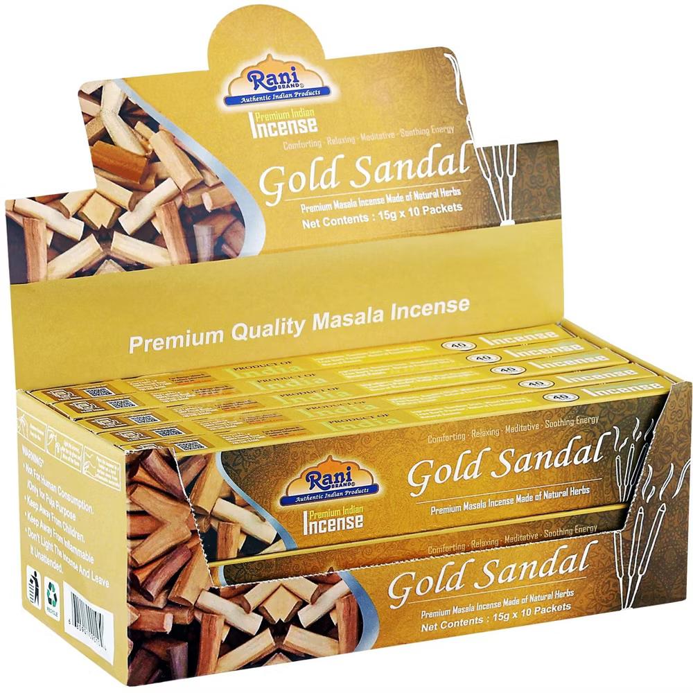 Gold Sandal Incense (Premium Masala Incense Made of Natural Herbs) - Authentic Indian Products - Image 3