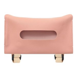 Car Sun Visor Seat PU Leather Adjustable Elastic Strap Tissue Box Cover