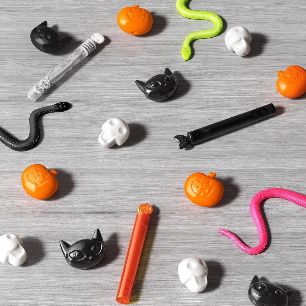 8ct Cat Skull Pumpkin Bubble Sticks - Cat, Skull, Pumpkin Toppers - Image 3