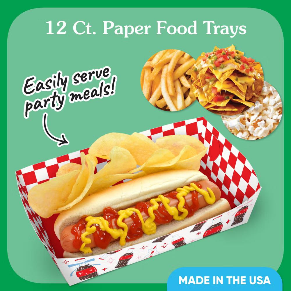 She's Ready to Pop Vintage Soda Bottle Paper Food Trays, Disposable Food Boats for Retro Party, Double-Sided Meal Holders - 12 Ct - Image 4