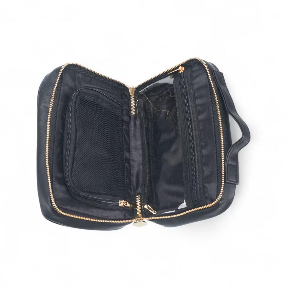 French Connection Travel Organizer Pouch – Luxe Double-Zip Toiletry & Tech Case with Handle - Image 3