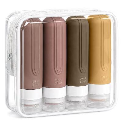 Garnen 4PC/3oz Travel Bottles for Toiletries, TSA Travel Size Toiletry Bag, Silicone Travel Containers Refillable Liquid Shampoo & Conditioners Bottle - Image 2