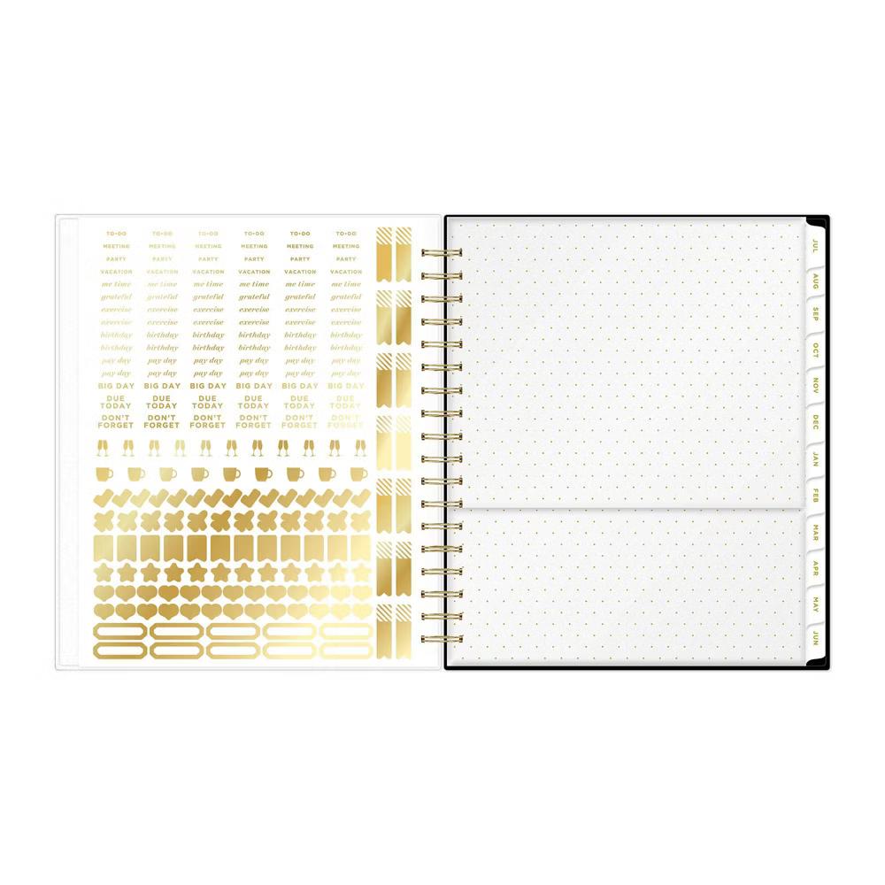 Day Designer 8"x10" AY 2026-2027 Planner Rugby Stripe Black Frosted 27 Daily/Monthly Safety Wirebound - Image 2