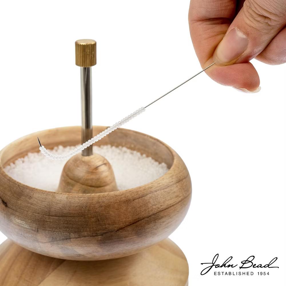 4.5" 5.5" Wooden Bead Spinner with 2 Beading Needles, Manual String Bead Loader, Spinning Tool for DIY Craft Jewelry Making - Image 4