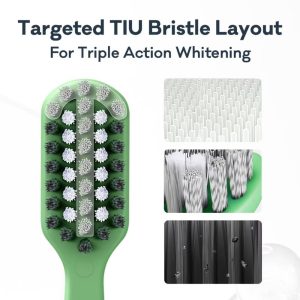 Pro Ultimate Triple Action Whitening 100% Recycled Plastic Handle Toothbrushes - Soft - Green/White - 2ct