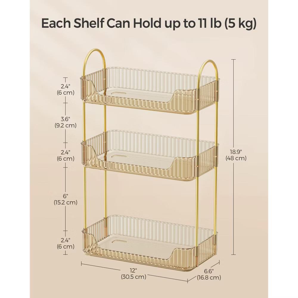 3-Tier Skincare Organizer with 2 Accessory Options, Adjustable Makeup and Jewelry Holder for Vanity Countertop - Image 3