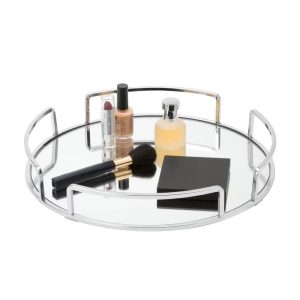 Modern Round Design Bathroom Tray Chrome