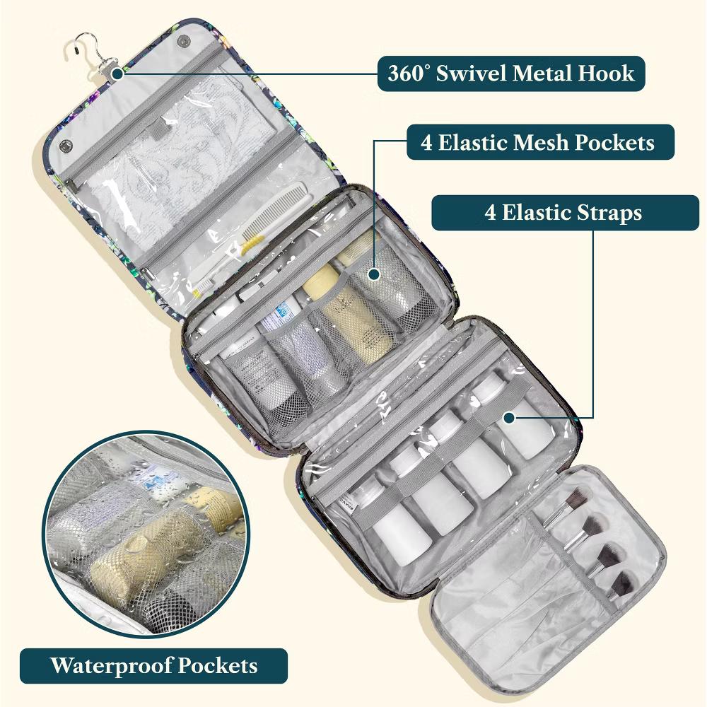 Hanging Toiletry Bag Women Men, Foldable Large Travel Cosmetic Organizer, Water Resistant Makeup Toiletries Essentials Kit - Image 27