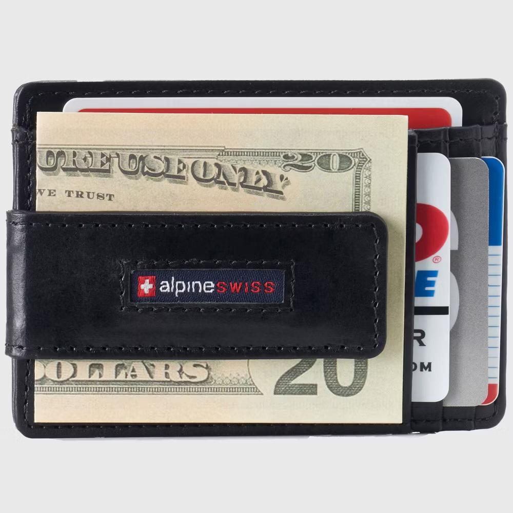 Alpine Swiss Harper Mens RFID Slim Money Clip Front Pocket Wallet Minimalist Leather ID Card Holder - Image 23