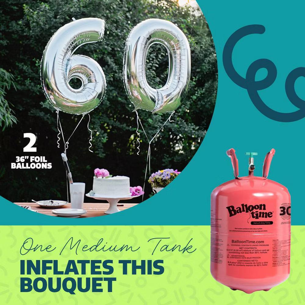 9.5" Medium Helium Balloon Kit: Balloon Time Multicolor Steel Tank for All Occasions - Image 8