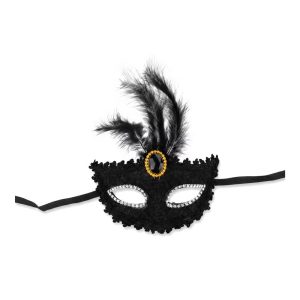 Masquerade Venetian Half Face Eye Feather Mask for Halloween Costume Party