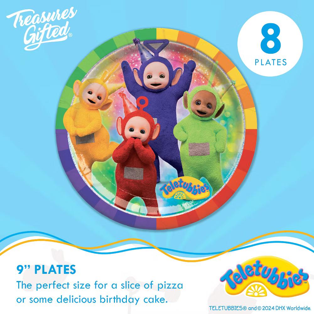 Treasures Gifted Teletubbies Dinner Plates 9in - Disposable Paper Plates - Teletubbies Birthday Party Supplies - Image 8