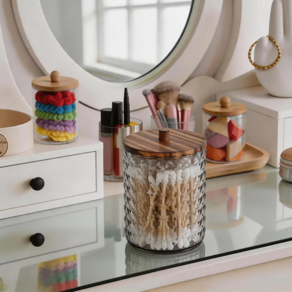 Dustproof Diamond-pattern Bath Canister 1 Pc - Image 4