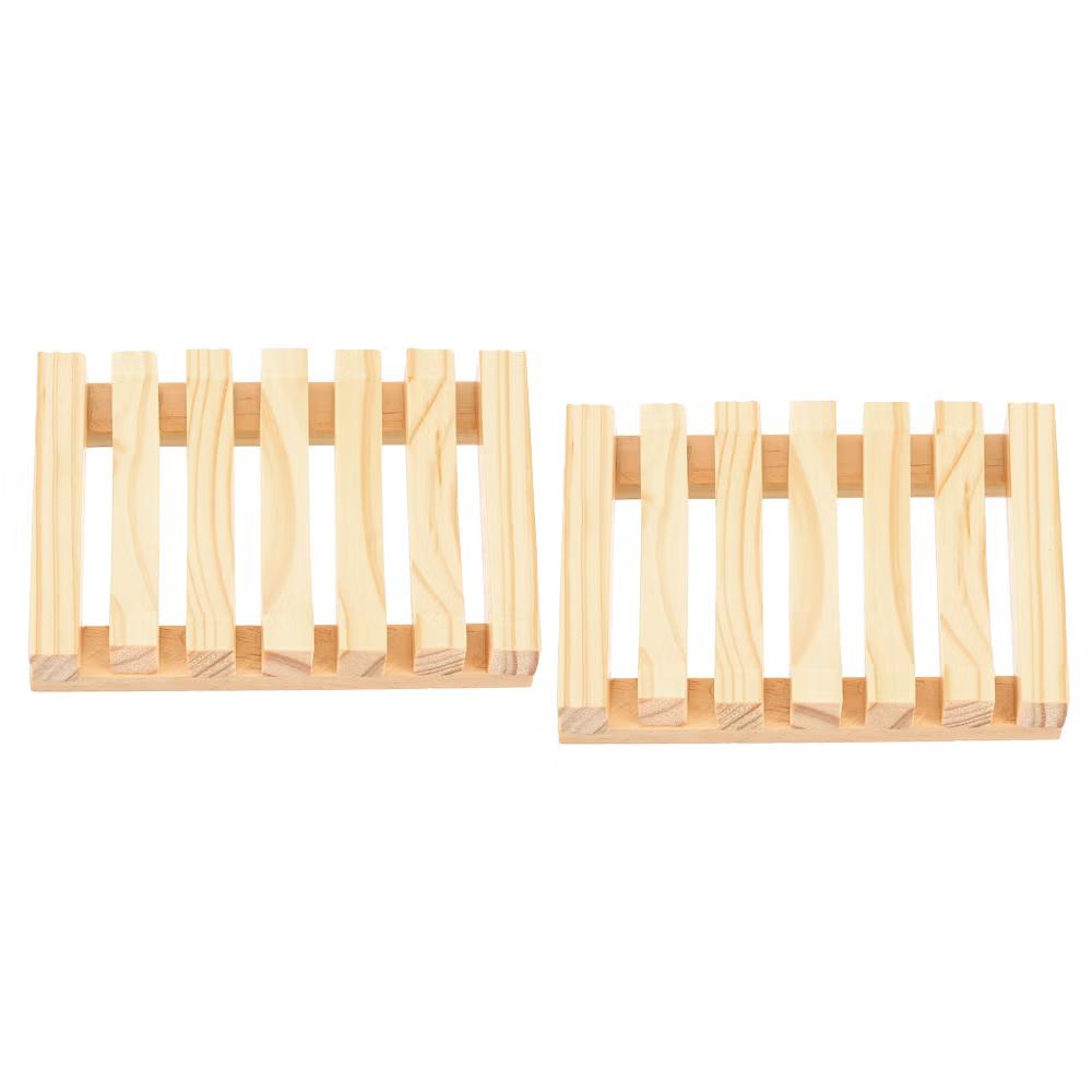 Wooden Natural Self Draining Bathroom Kitchen Sink Soap Dish - Image 17