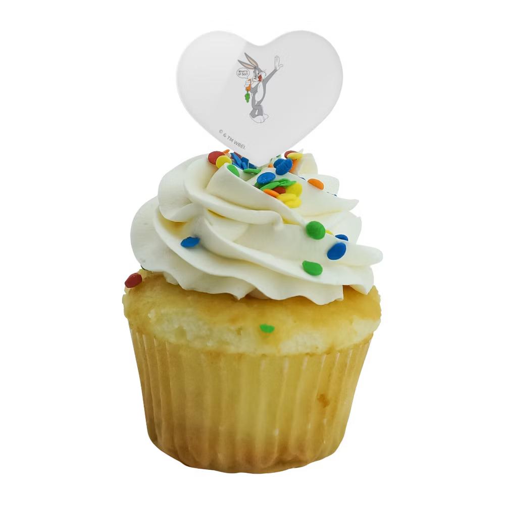 Looney Tunes Bugs Bunny What's Up Doc? Heart Love Cupcake Picks Toppers Decoration Set of 6 - Image 4