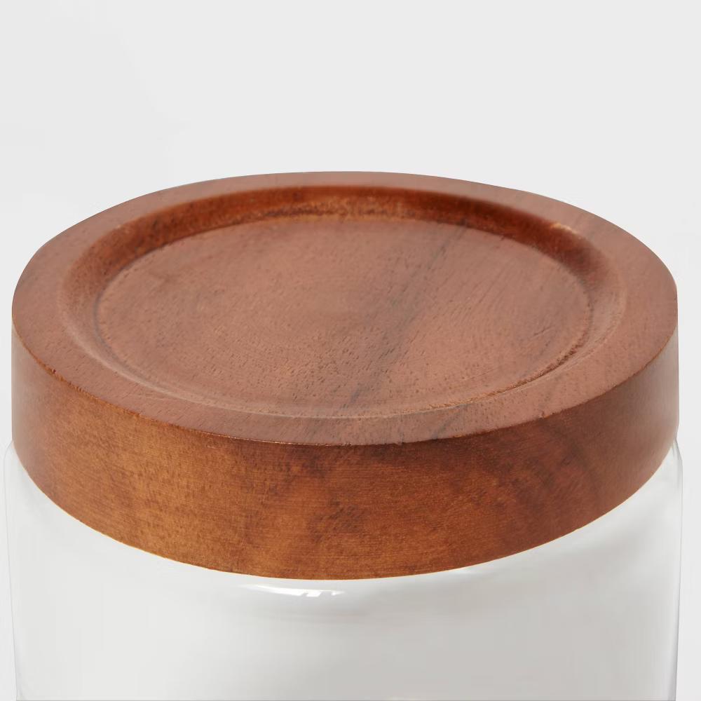 Canister Acacia/Glass Small