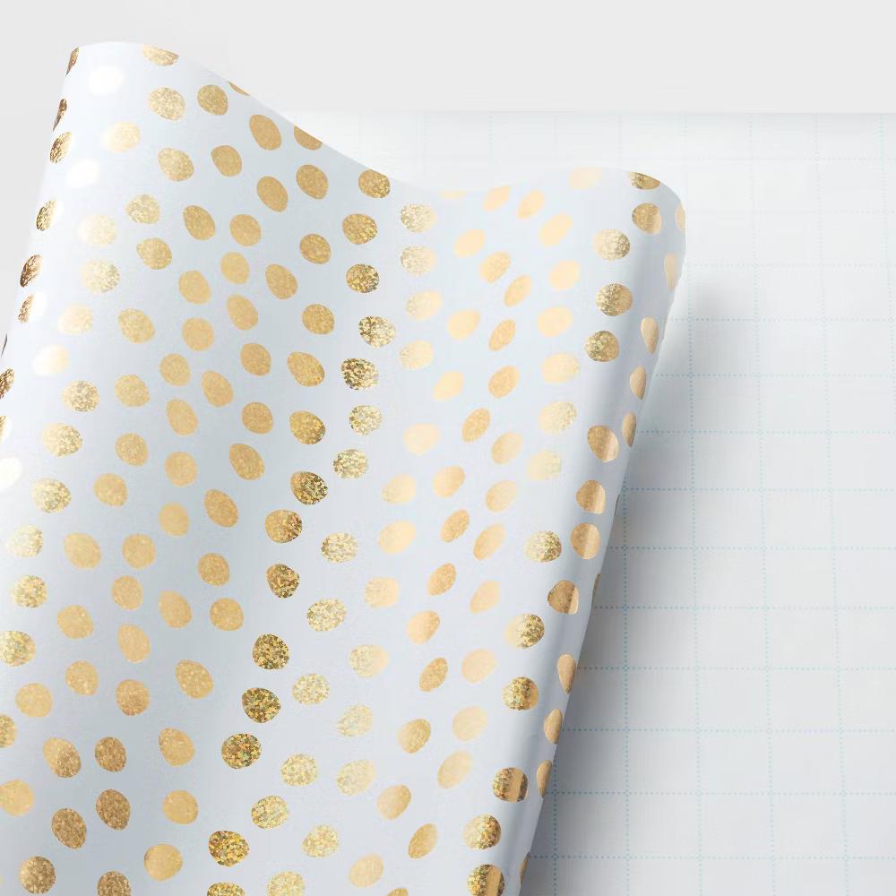 20 Sq Ft Gold Dots Wrapping Paper - Image 3