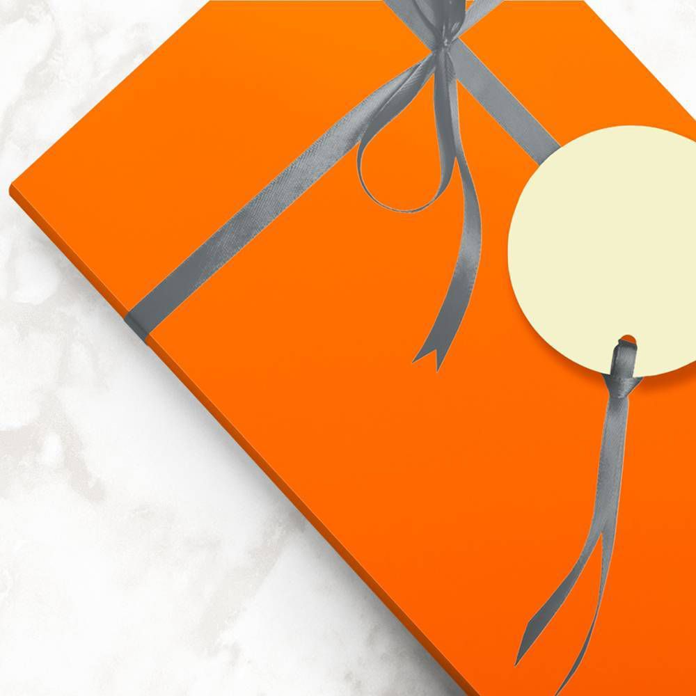 Orange Glossy Gift Wrapping Paper Roll - 2 packs of 25 Sq. Ft.: Birthday & Christmas Gift Wrap
