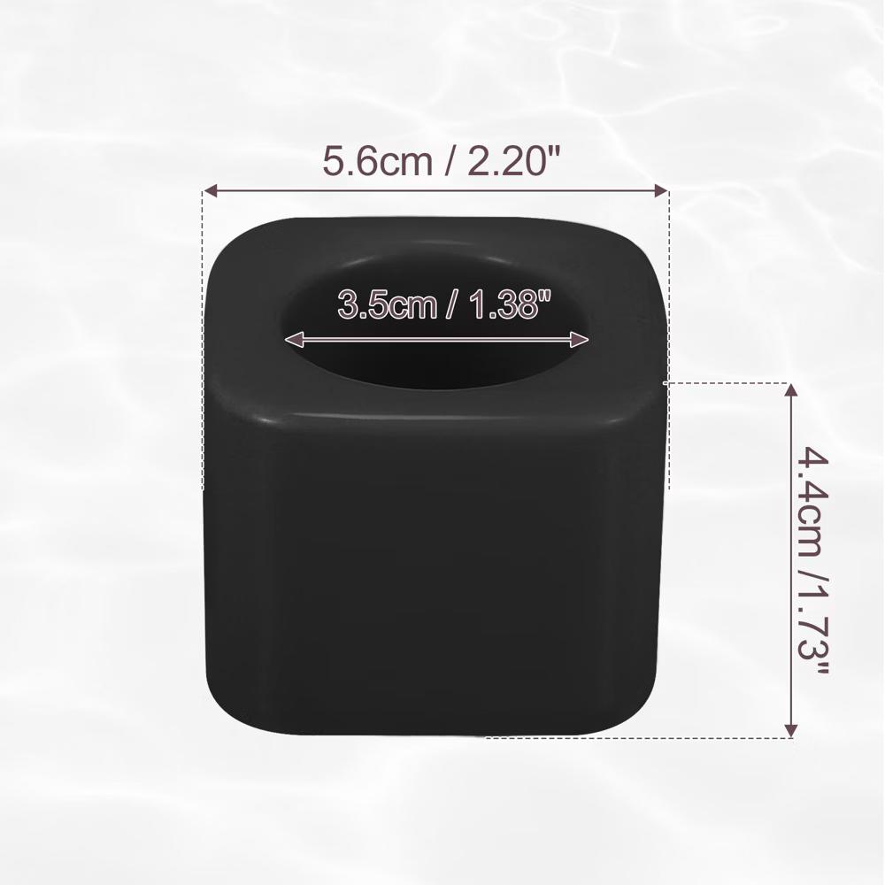 Bathroom Square Mini Ceramic Toothbrush Holder 2.2"x1.73" 2Pcs - Image 2