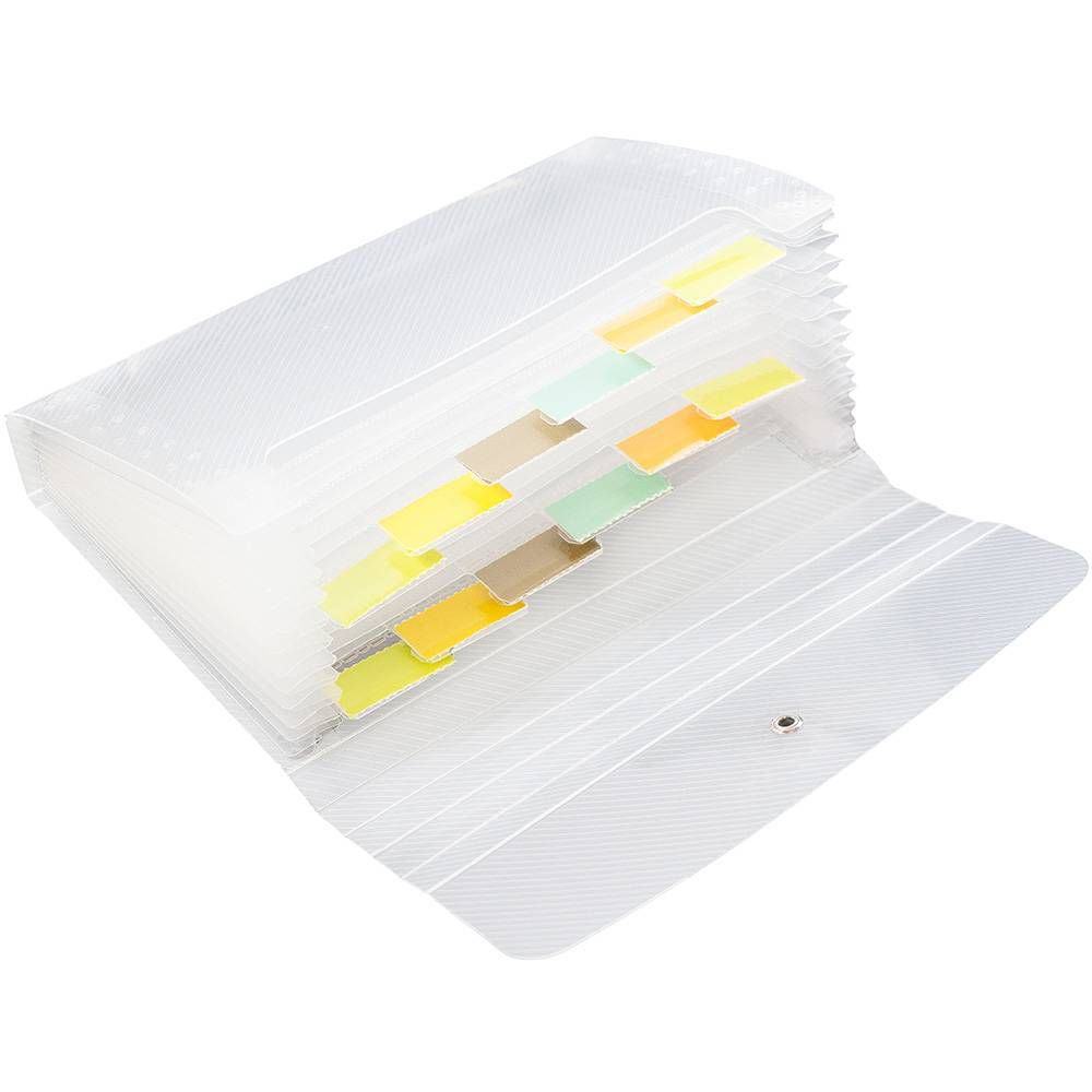 4 1/4" 6 3/4" 13 Pocket Plastic Expanding File - Coupon Size - Clear: Coupon Organizer, File Holder - Image 4