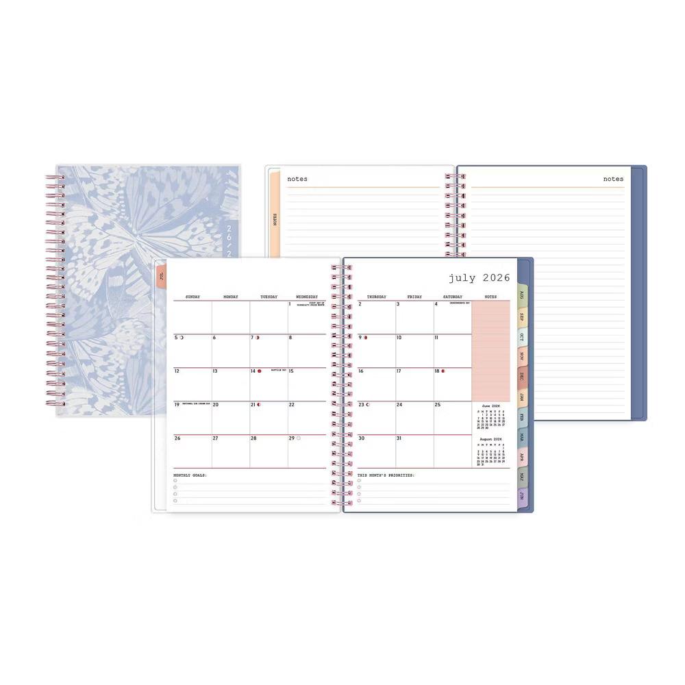 WAAV 5.875"x8.625" 2026-2027 Weekly/Monthly Planner Notes Carrie Blue Frosted Wirebound - Image 12